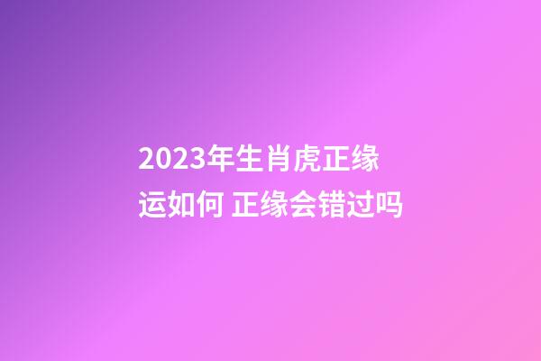 2023年生肖虎正缘运如何 正缘会错过吗